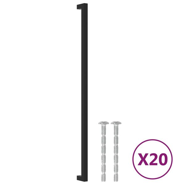 vidaXL M&ouml;belgriffe 20 Stk. Schwarz 480 mm Edelstahl
