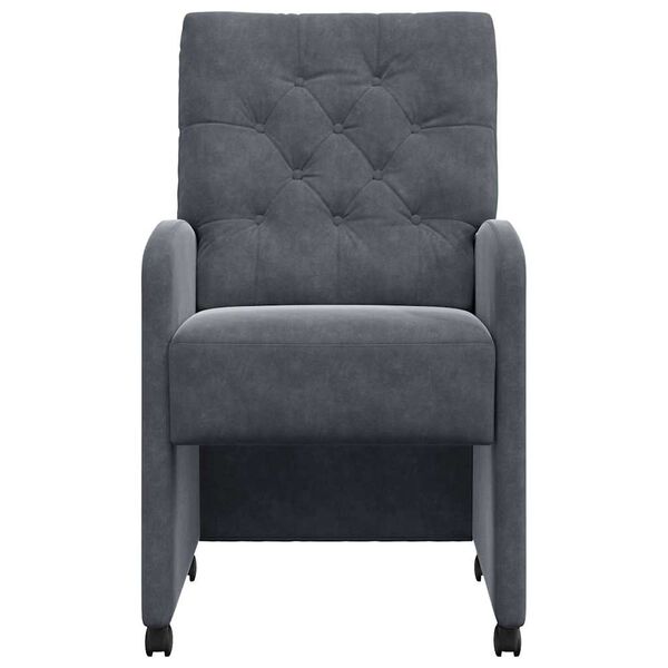 vidaXL Esszimmerst&uuml;hle mit Rollen 2 pcs Dunkelgrau 58 x 67 x 97 cm