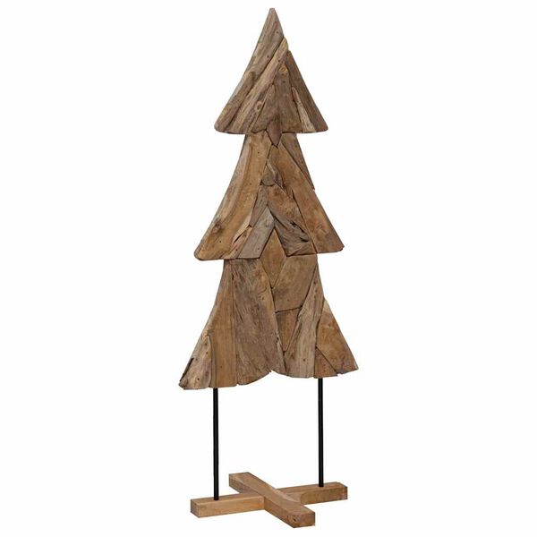 vidaXL Weihnachtsbaum mit Ständer Braun 150 cm Massivholz Teak