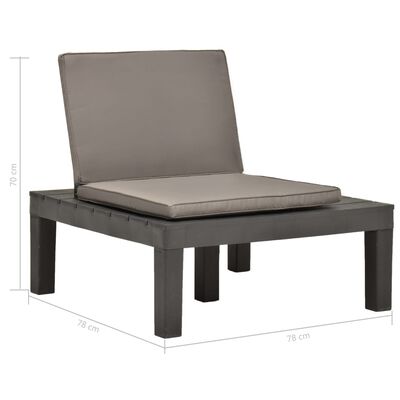 vidaXL Gartenstühle mit Auflagen 4 Stk. Kunststoff Anthrazit