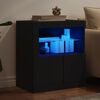 vidaXL Sideboard mit LED-Leuchten Schwarz 60,5x37x67 cm