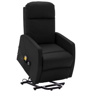 vidaXL Massagesessel mit Aufstehhilfe Schwarz Kunstleder