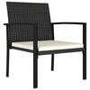 vidaXL Garten-Essstühle 4 Stk. Poly Rattan Schwarz