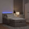 vidaXL Ottoman-Bett mit Matratze & LEDs Taupe 90x190 cm Stoff