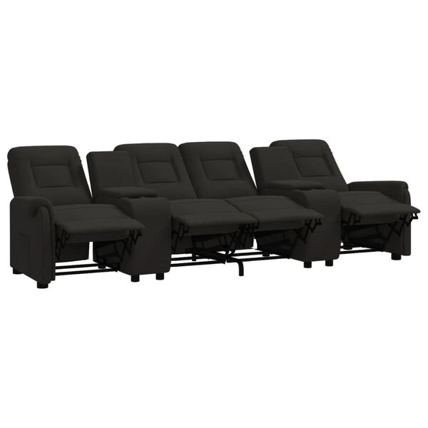 vidaXL Relaxsofa 4-Sitzer mit Getr&auml;nkehaltern Schwarz