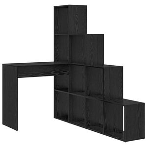 vidaXL Eck-Schreibtisch Schwarz Eichen-Optik 101,5 x 149,5 x 149,5 cm