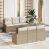 vidaXL Sofa Set mit Kissen 7 pcs Beige und Creme Poly-Rattan