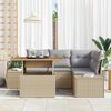 vidaXL Garten-Sofa-Set mit Speicher 5 pcs Beige Poly Rattan