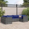 vidaXL 6-tlg. Garten-Lounge-Set mit Kissen Grau Poly Rattan