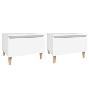 vidaXL Beistelltische 2 Stk. Wei&szlig; 50x46x35 cm Holzwerkstoff