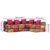 vidaXL 4-Sitzer Modularer Pouf Patchwork Stoff