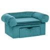 vidaXL Hundesofa mit Speicher T&uuml;rkis 75 x 50 x 38cm Pl&uuml;sch