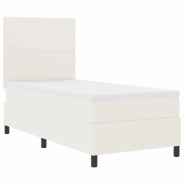 vidaXL Boxspringbett Creme und Weiß 203 x 80 x 128 cm Cordstoff