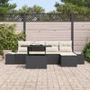 vidaXL Garten-Sofa-Set mit Speicher 6 pcs Schwarz Poly Rattan