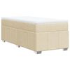 vidaXL Boxspringbett mit Matratze Creme 90x200 cm Stoff