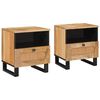 vidaXL Nachttisch 2 Stk. Natur 40 x 33 x 46 cm Massivholz Mango