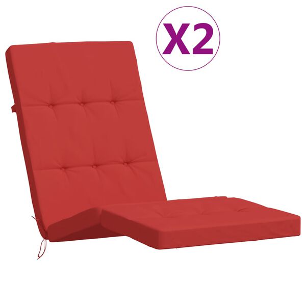 vidaXL Liegestuhl-Auflagen 2 Stk. Rot Oxford-Gewebe