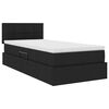 vidaXL Bett mit Stauraum und LED mit LED Schwarz 90 x 200 cm Stoff