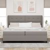 vidaXL Boxspringbett mit Matratze Taupe 200 x 200 cm Stoff