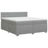 vidaXL Boxspringbett mit Matratze Hellgrau 200 x 200 cm Stoff