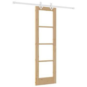vidaXL Schiebet&uuml;r 61 x 198,5 cm Massivholz Kiefer und Glas Natur
