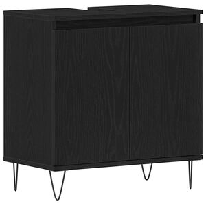 vidaXL Waschbeckenschrank Schwarz Eichen-Optik 58 x 33 x 60 cm