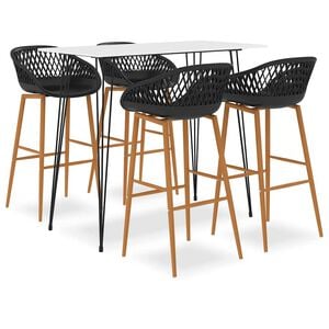 vidaXL 5-tlg. Bar-Set Wei&szlig; und Schwarz
