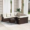 vidaXL Sofa Set mit Kissen 9 pcs Braun und Creme Poly-Rattan