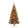 vidaXL Weihnachtsbaum mit 300 LEDs mit St&auml;nder Gold 180 cm PET