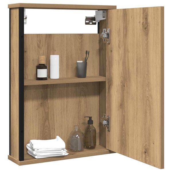 vidaXL Bad-Spiegelschrank Artisan-Eiche 42x12x60 cm Holzwerkstoff