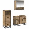 vidaXL Badezimmerm&ouml;bel-Set mit Regal 3 pcs Artisan-Eiche Holzwerkstoff