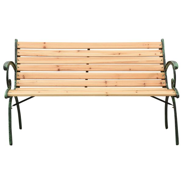 vidaXL Gartenbank 123 cm Gusseisen und Massivholz Tanne