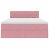 vidaXL Bett mit Stauraum und LED mit Matratze Rosa 140 x 190 cm Samt