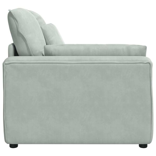 vidaXL Modulares Sofa Endmodul mit Armlehne Kissen Hellgrau 100 cm