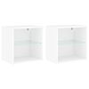 vidaXL LED Wand Nachttischschrank 2 stk. White Standard