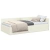 vidaXL Eckbettgestell mit Kopfteil Creme 100 cm x 200 cm Samt