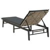 vidaXL Sonnenliege mit Auflage Hellgrau Poly Rattan