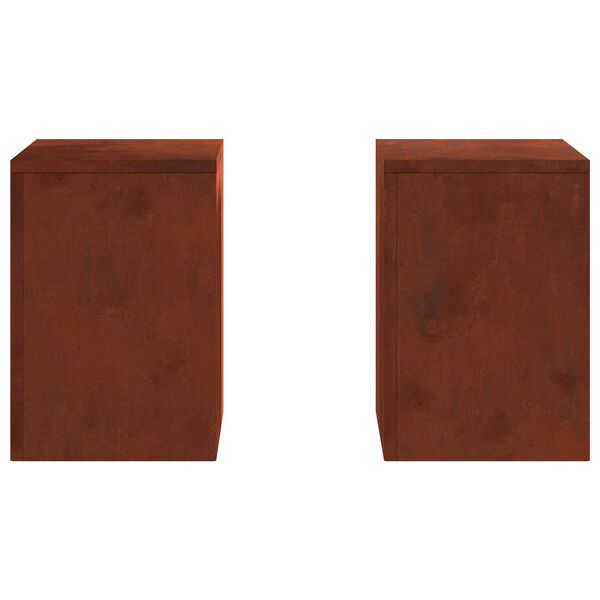 vidaXL Pflanzenst&auml;nder 2 pcs Rostig 24 x 24 x 35 cm Wetterfeststahl