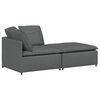 vidaXL Modulares Sofa mit Fu&szlig;hocker Kissen Stoff Dunkelgrau
