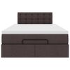 vidaXL Ottoman-Bett mit Matratze Dunkelbraun 120x200 cm Stoff