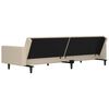 vidaXL Schlafsofa 2-Sitzer mit Hocker Creme Mikrofasergewebe