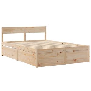 vidaXL Massivholzbett ohne Matratze 135x190 cm Kiefernholz