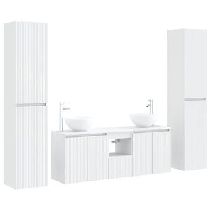 vidaXL Badezimmerm&ouml;bel-Set 5 stk. Wei&szlig; 33 x 34,5 x 160 cm