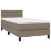 vidaXL Boxspringbett mit Matratze Taupe 80x200 cm Stoff