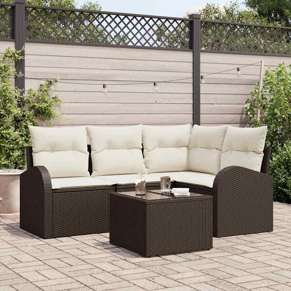 vidaXL Gartensofa-set Braun Poly-Rattan