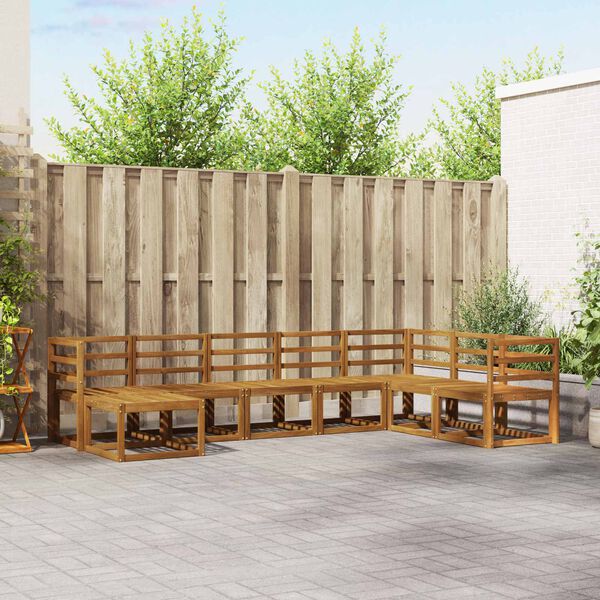 vidaXL Outdoor-Sofagarnitur mit Kissen 8 pcs Natur und Anthrazit