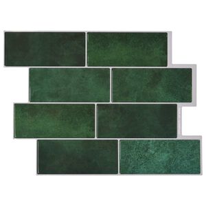 vidaXL U-Bahn-Fliese 50 pcs Dunkelgr&uuml;n 29 x 21 cm Polyurethan und PET