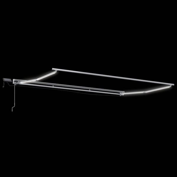 vidaXL Manueller Markisenrahmen mit LEDs Wei&szlig; 4 x 2 m