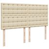 vidaXL Ottoman-Bett mit Matratze & LEDs Creme 160x200 cm Stoff
