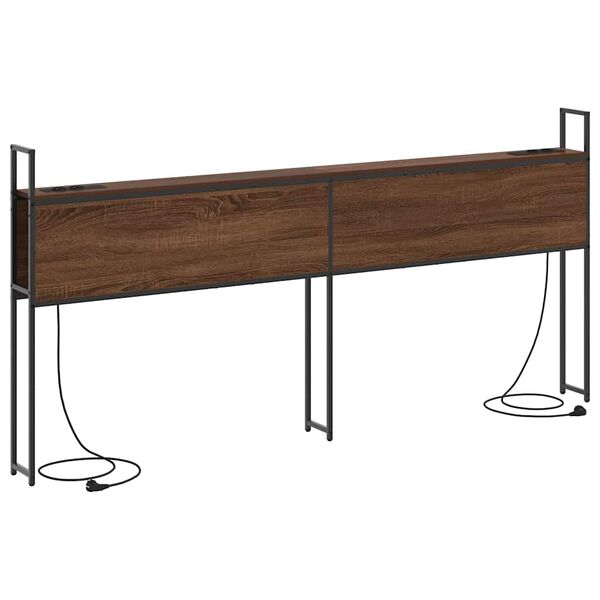 vidaXL Kopfteil mit Stauraum mit Ladestation Braun Eichen-Optik